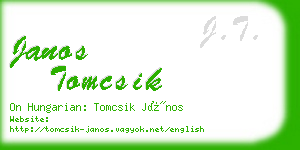 janos tomcsik business card